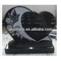 shanxi black granite heart tombstone